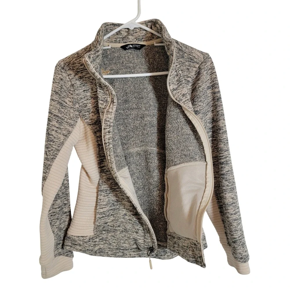 The North Face Crescent Full Zip Jacket Womens Small Grey Marled Casual Pockets